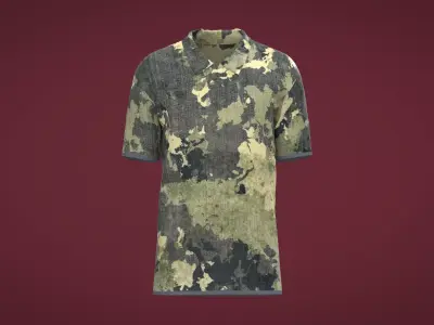 Military Outfit - T-shirt Low-poly 3D model 3