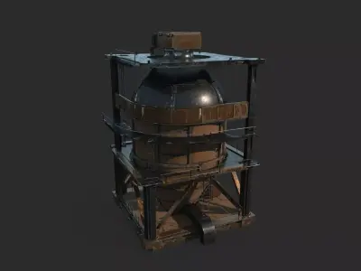 Modern industrial facility reactor 3D model