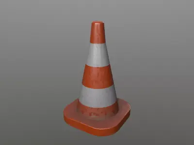 Traffic cone low poly model Low-poly 3D model