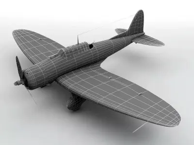 Aichi D3A-1  Aircraft WWII Low-poly 3D model