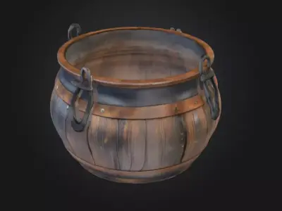 Medieval Cauldron Low-poly 3D model