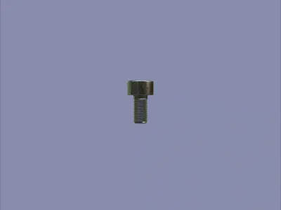 Steel Stained M3 Bolt Allen Cap with PBR 4K Textures 3D model