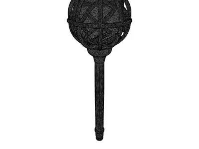 Neon Staff with Purple Energy Orb 3D model