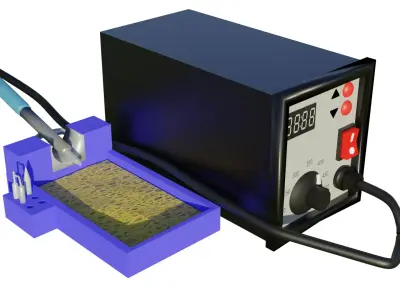 Soldering Station Free low-poly 3D model