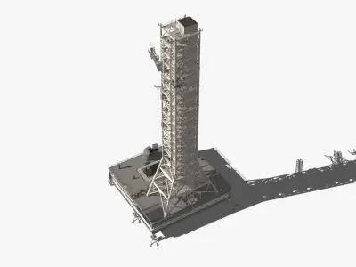 Rocket Launch Tower 3D model
