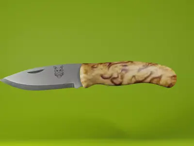 a knife made of wood and metal low-poly game ready Low-poly 3D model