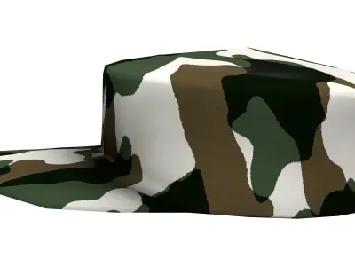 Military Camouflage Hat Low-poly 3D model