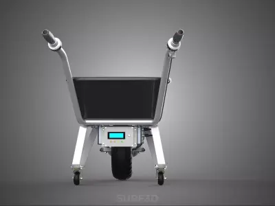 BLACK ELECTRIC CONSTRUCTION WHEELBARROW CART DOLLY BUILDING SITE 3D model