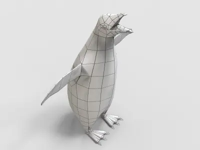Penguin game ready Low-poly 3D model