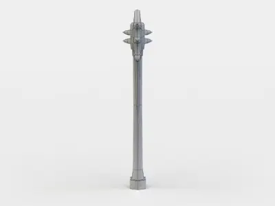 Axe wooden pole Low-poly 3D model