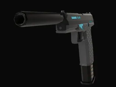 Stylized Sci-Fi Battle Pistol Free low-poly 3D model