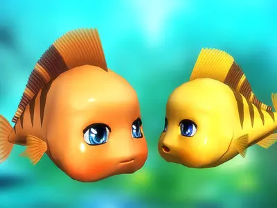 3DRT - Cute fish  Low-poly 3D model