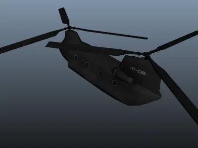 TransportCopter chinook helicopter - chinook helicopter Low-poly 3D model