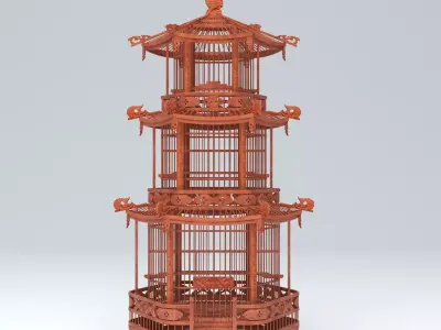 CHINESE BIRD CAGE 01 3D model purchase