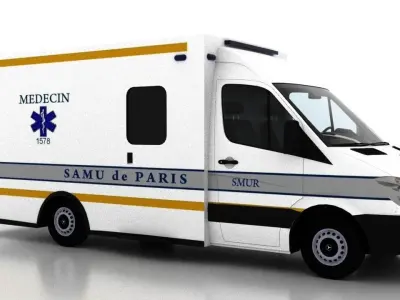 Mercedes Benz Sprinter Truck France Ambulance 3D model