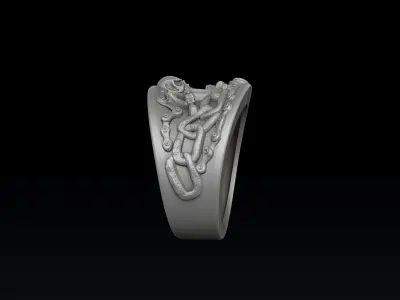 Biker Skull Ring 3D print model buy