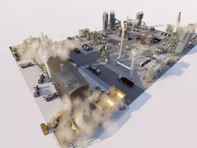  Industrial Factory-Factory building 3D model purchase