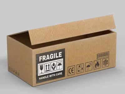Industrial Cardboard Containers Low-poly 3D model