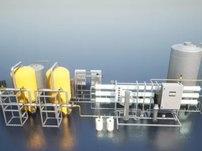 Reverse Osmosis RO System For Mineral Water Plant Low-poly 3D model
