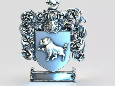 COAT OF ARMS BOAR 3D print model