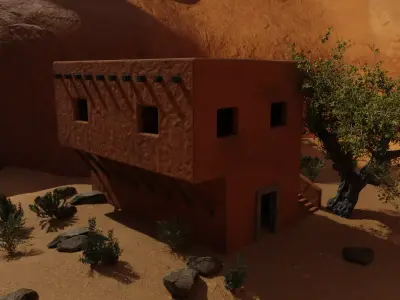 Desert Oasis Settlement village  3D model