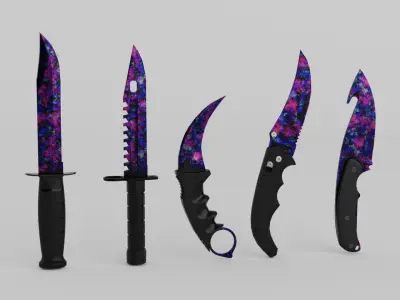 Knife Low-poly 3D model 28