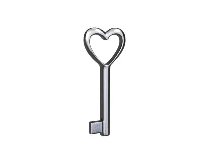 Heart Shaped Key 3D model 3D model