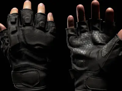 Tactical Gloves 047 Low-poly 3D model