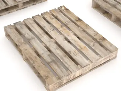 European wood pallet - 02 Low-poly 3D model