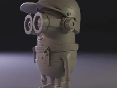 Minions car racer 3D print model