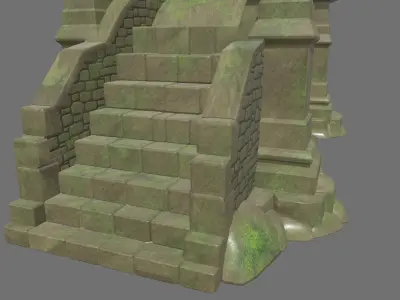 Medieval Bridge Cartoon 01 Low-poly 3D model