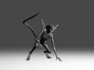 Xenomorph Alien Low-poly 3D model