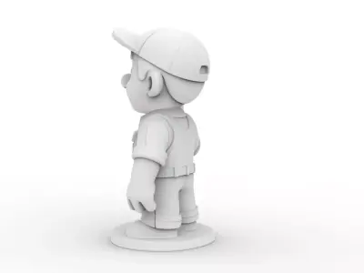 Cartoon Mechanic 3D Printable 3D print model get