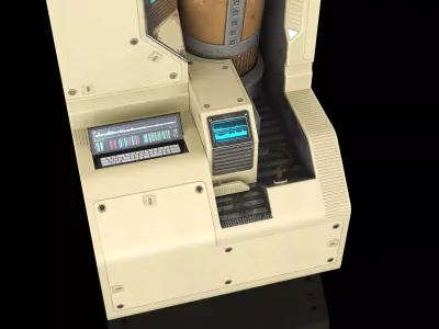 Interior Sci-fi Part With Metal Barrel 3D model