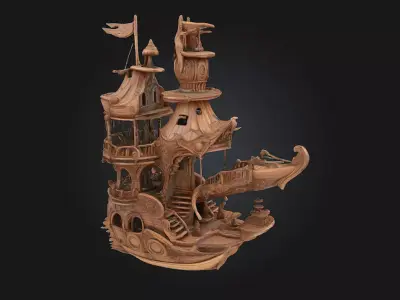 Nautical Fantasy Dwelling  Whimsical Home by the Sea 3D model