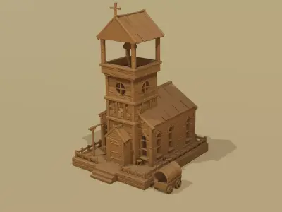 Texas Stylized houses 6 models Part 2 3D print model