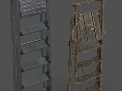 Ladders 04-07 Low-poly 3D model