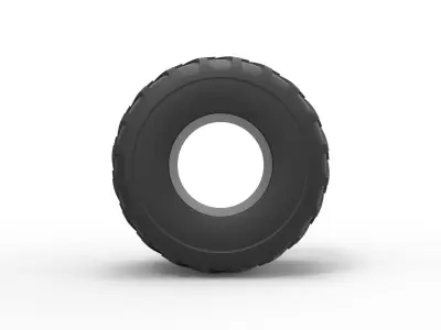 Monster Jam tire 23 Scale 1 to 25 3D print model