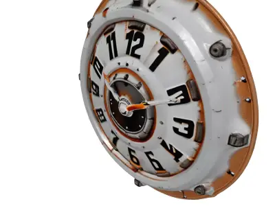 Industrial Steampunk Wall Clock 3D model