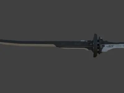 Samurai Sword 4 - SciFi Dark Steel Blade Low-poly 3D model