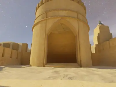 Desert Fortress Layout 3D model
