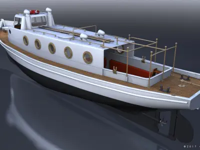 Motorboat WW2 Italian Navy Low-poly 3D model