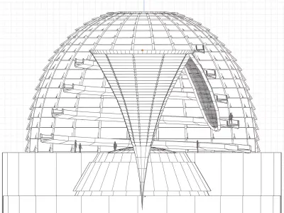 Reichstag Dome with Interior 3D model