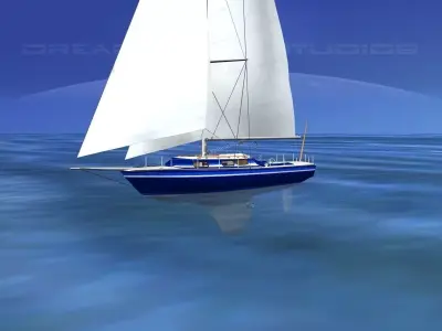 30 Foot Sailboat V07 3D model