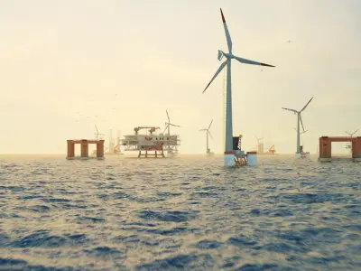 Offshore Wind Farm  Substation Platform 3D model