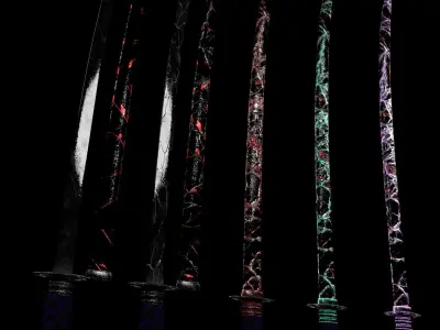 Overloaded Katanas 3D model