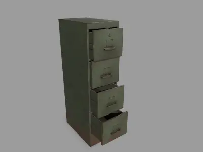 Cabinet metal filing Low-poly 3D model purchase