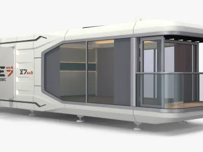 Capsule House E7 Lights On 3D model