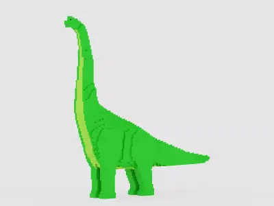 Voxel Brachiosaurus  Low-poly 3D model