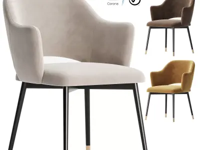 Eva Carver Dining Chair 3D model